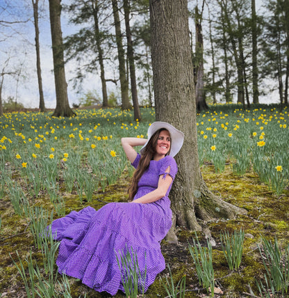 Morning Glory Gingham ~ five-tiered Nightingale Dress