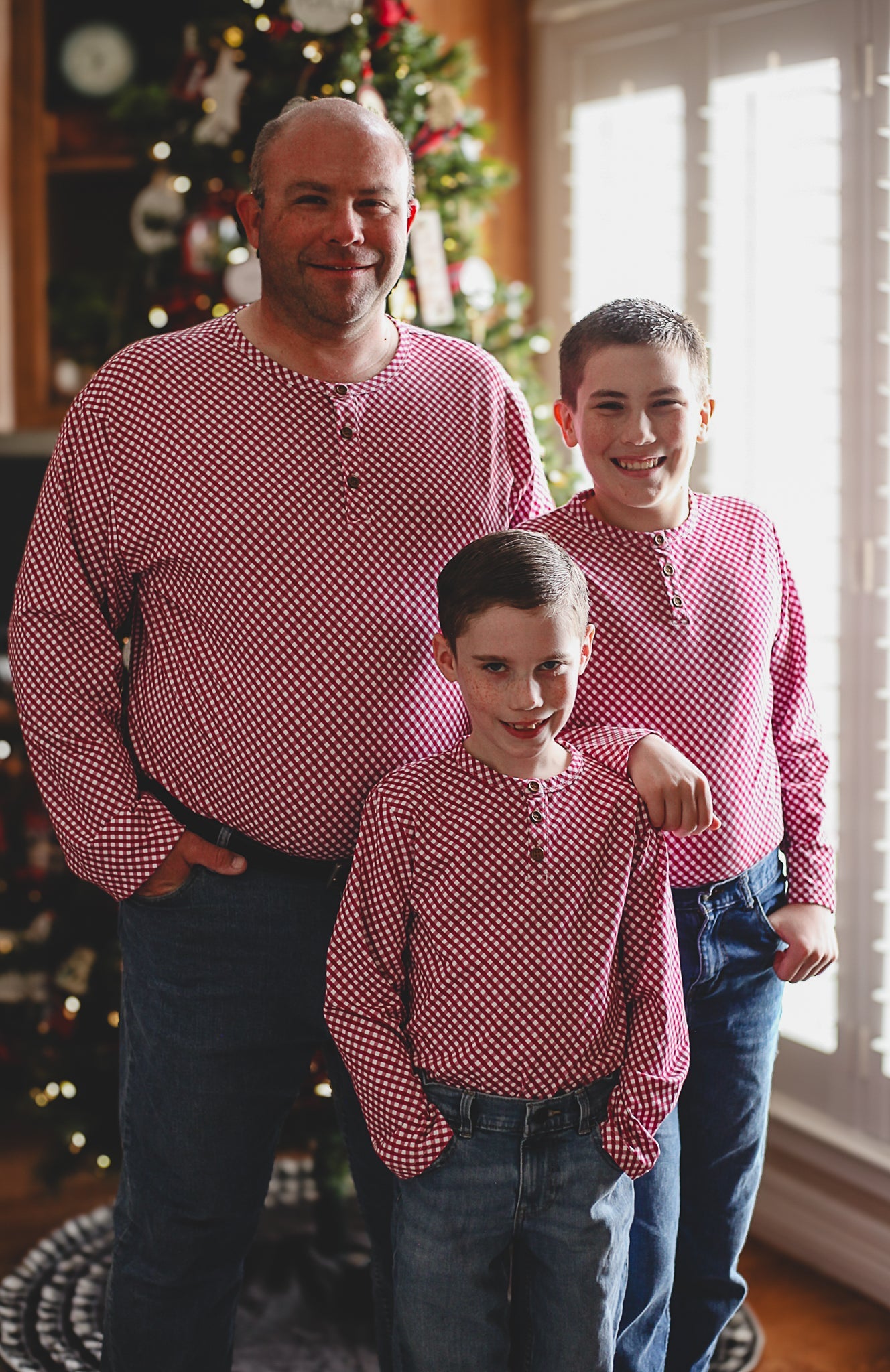 Cranberry Gingham ~ Men’s Lionheart Henley
