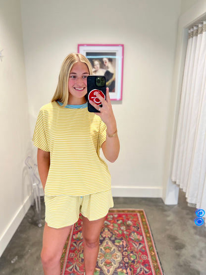 Brielle Stripe Shorts Set