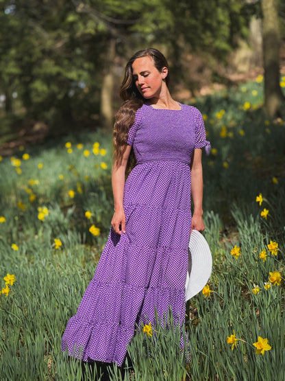 Morning Glory Gingham ~ five-tiered Nightingale Dress