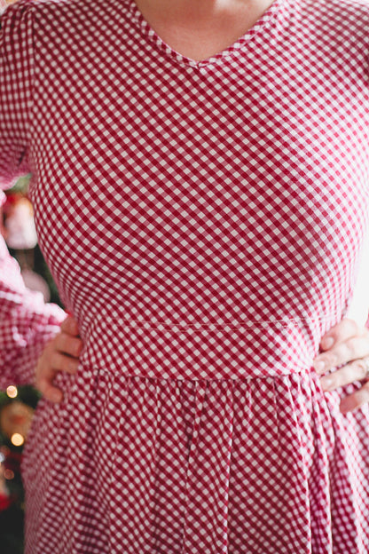 Cranberry Gingham ~ Storybook Dress