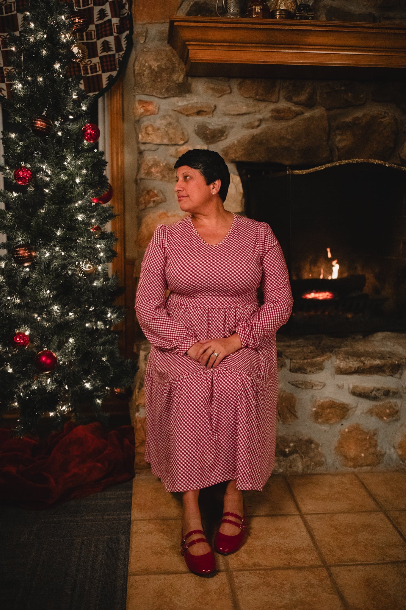 Cranberry Gingham ~ Storybook Dress