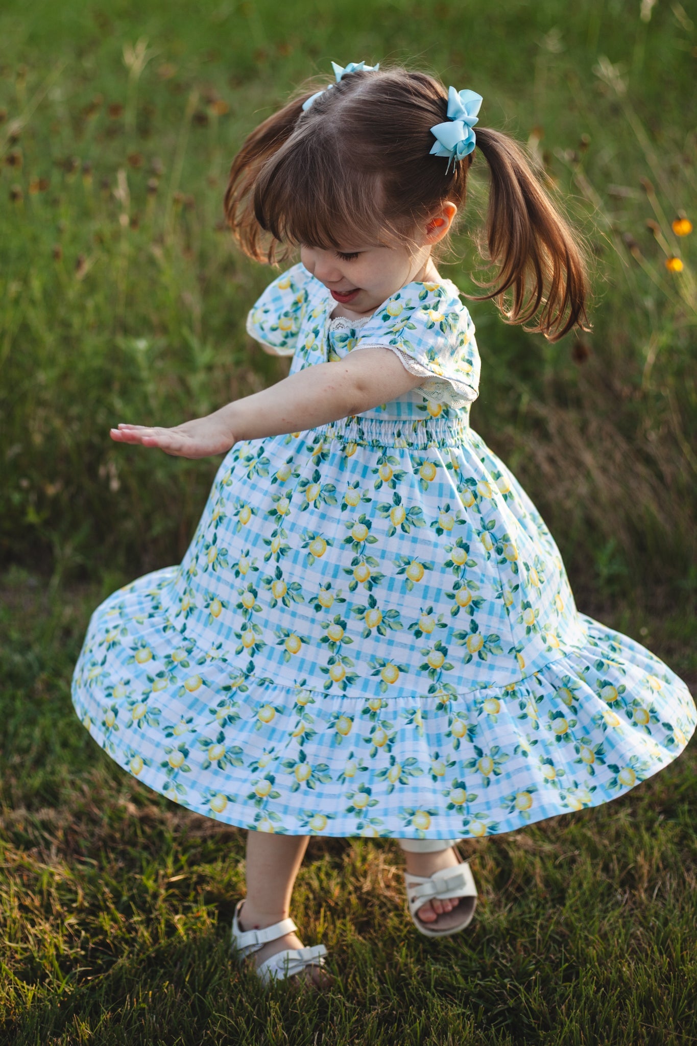 Little Lemon Gingham ~ Mini Keepsake Dress