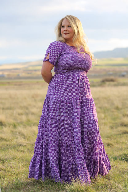 Morning Glory Gingham ~ five-tiered Nightingale Dress