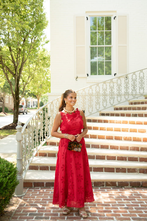 Luci Embroidered Floral Midi Dress