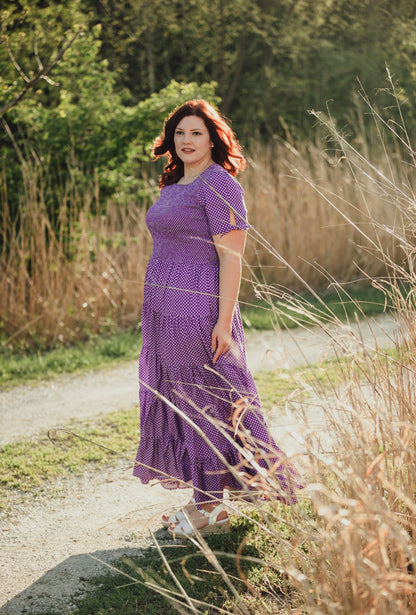 Morning Glory Gingham ~ five-tiered Nightingale Dress