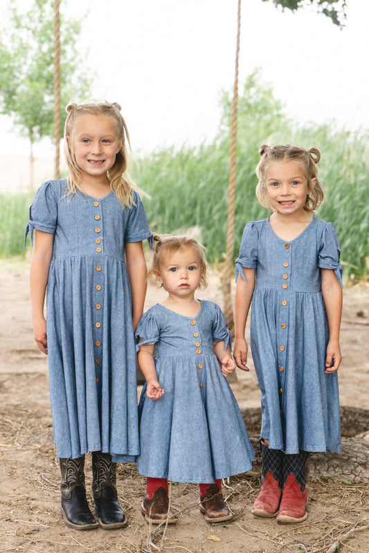 Shenandoah Chambray ~ Mini Hearthside Dress