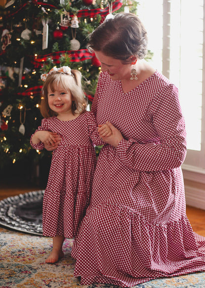 Cranberry Gingham ~ Novella Dress