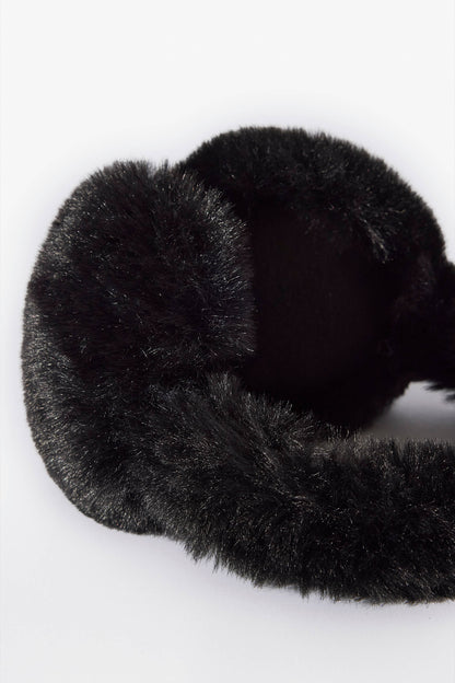 Faux-Fur Earmuffs in Black