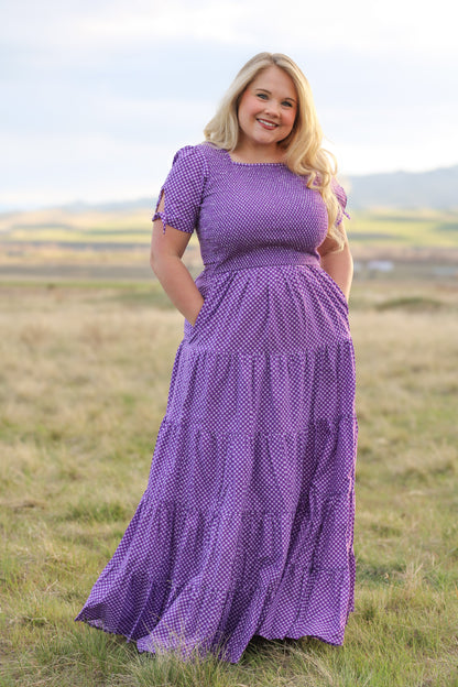 Morning Glory Gingham ~ five-tiered Nightingale Dress