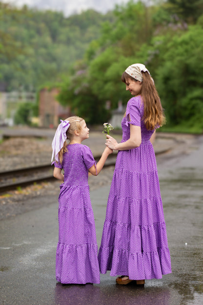 Morning Glory Gingham ~ five-tiered Nightingale Dress