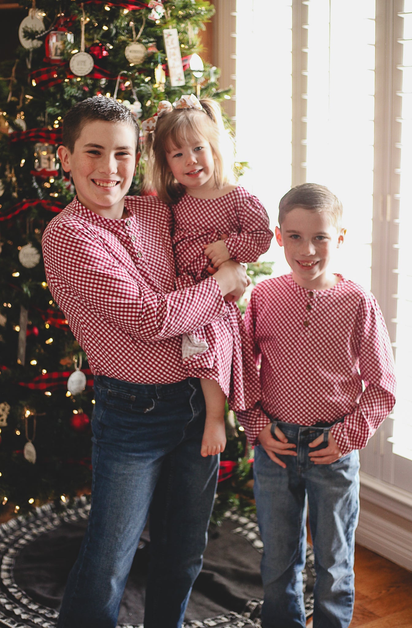 Cranberry Gingham ~ Novella Dress