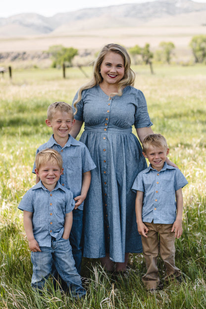 Shenandoah Chambray ~ Hearthside Midi