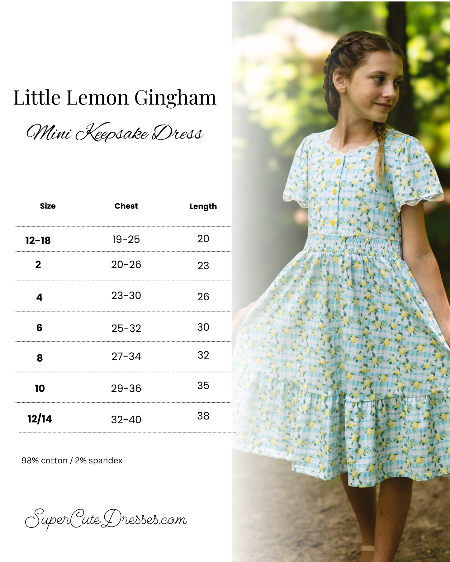 Little Lemon Gingham ~ Mini Keepsake Dress
