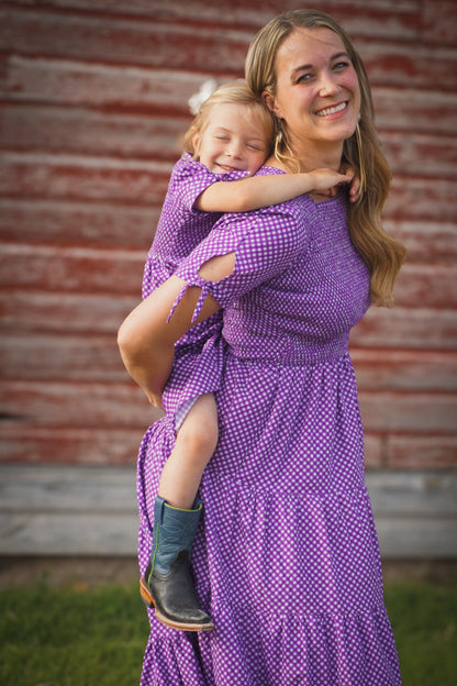 Morning Glory Gingham ~ five-tiered Nightingale Dress