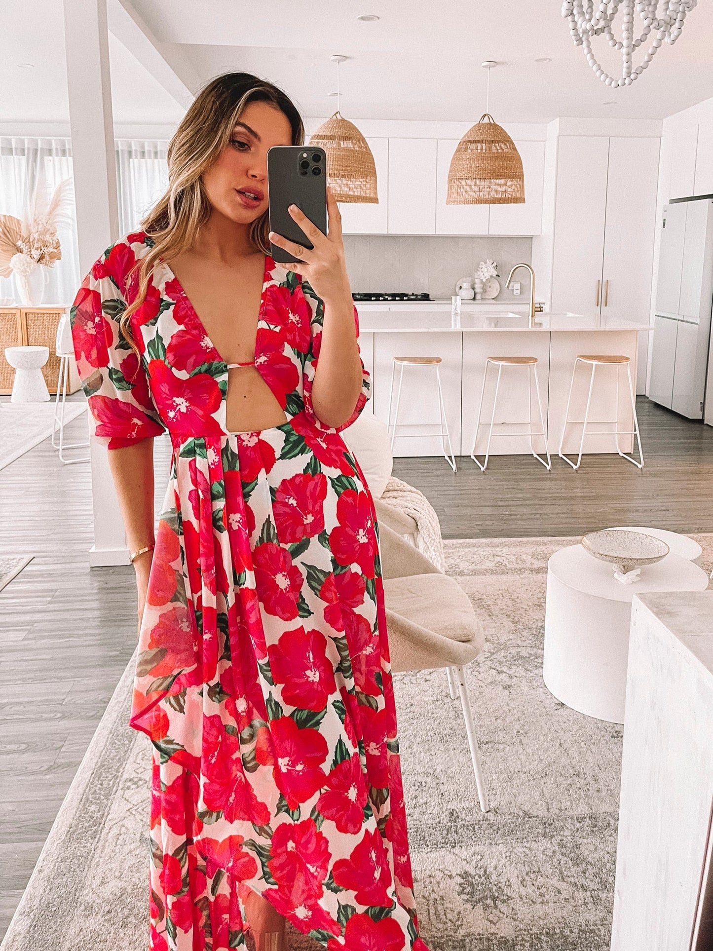 Delarina Pink Floral Maxi Dress | Women's Floral Maxi Dress
