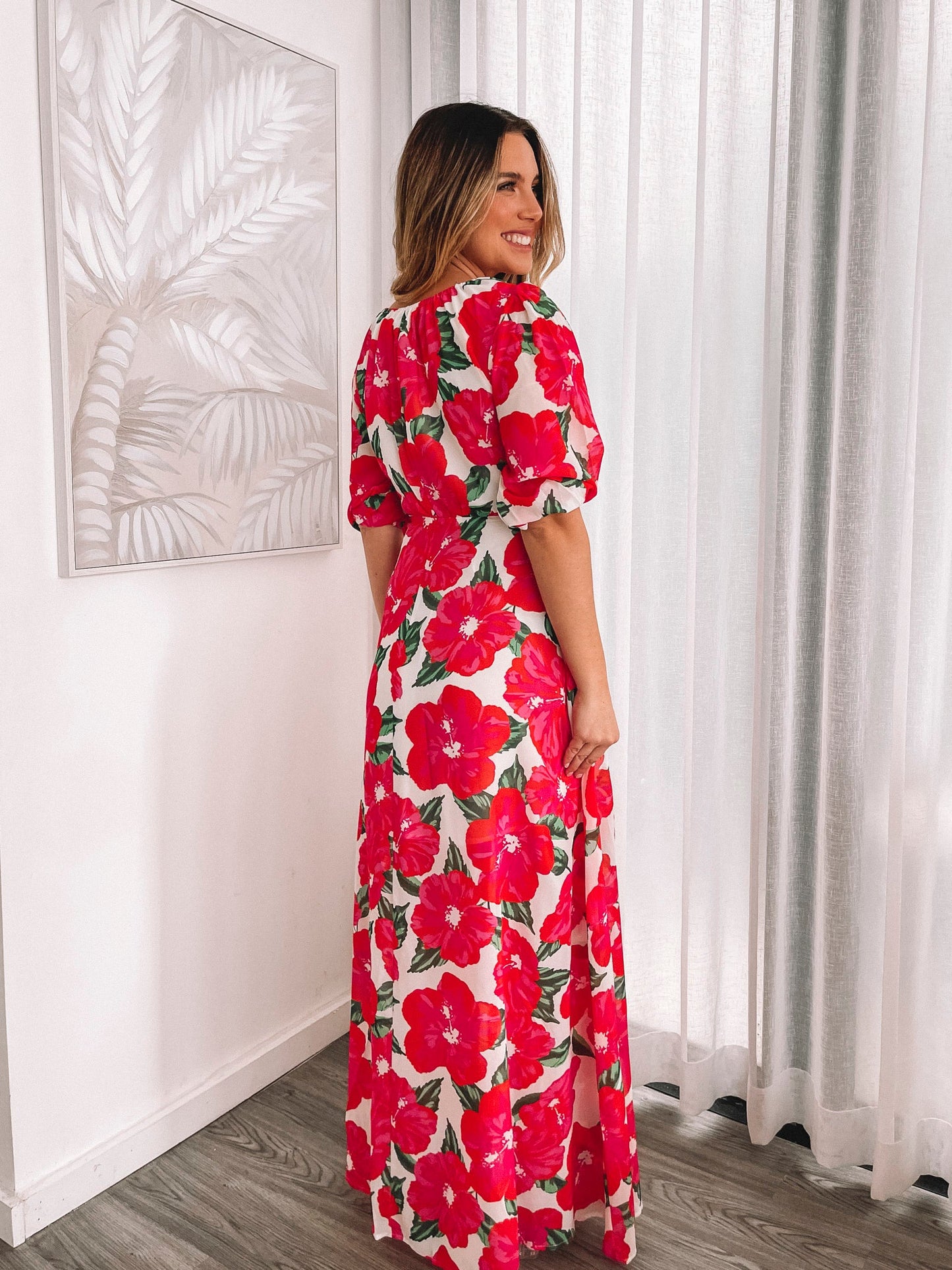 Delarina Pink Floral Maxi Dress | Women's Floral Maxi Dress