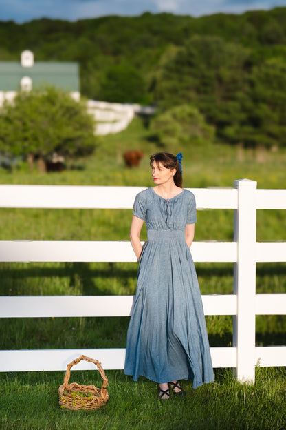 Shenandoah Chambray ~ Folklore Maxi