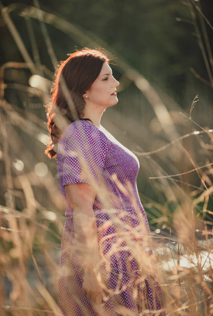 Morning Glory Gingham ~ five-tiered Nightingale Dress