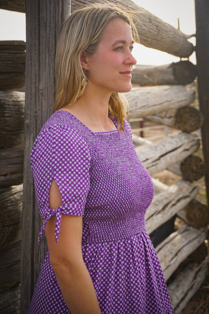 Morning Glory Gingham ~ five-tiered Nightingale Dress
