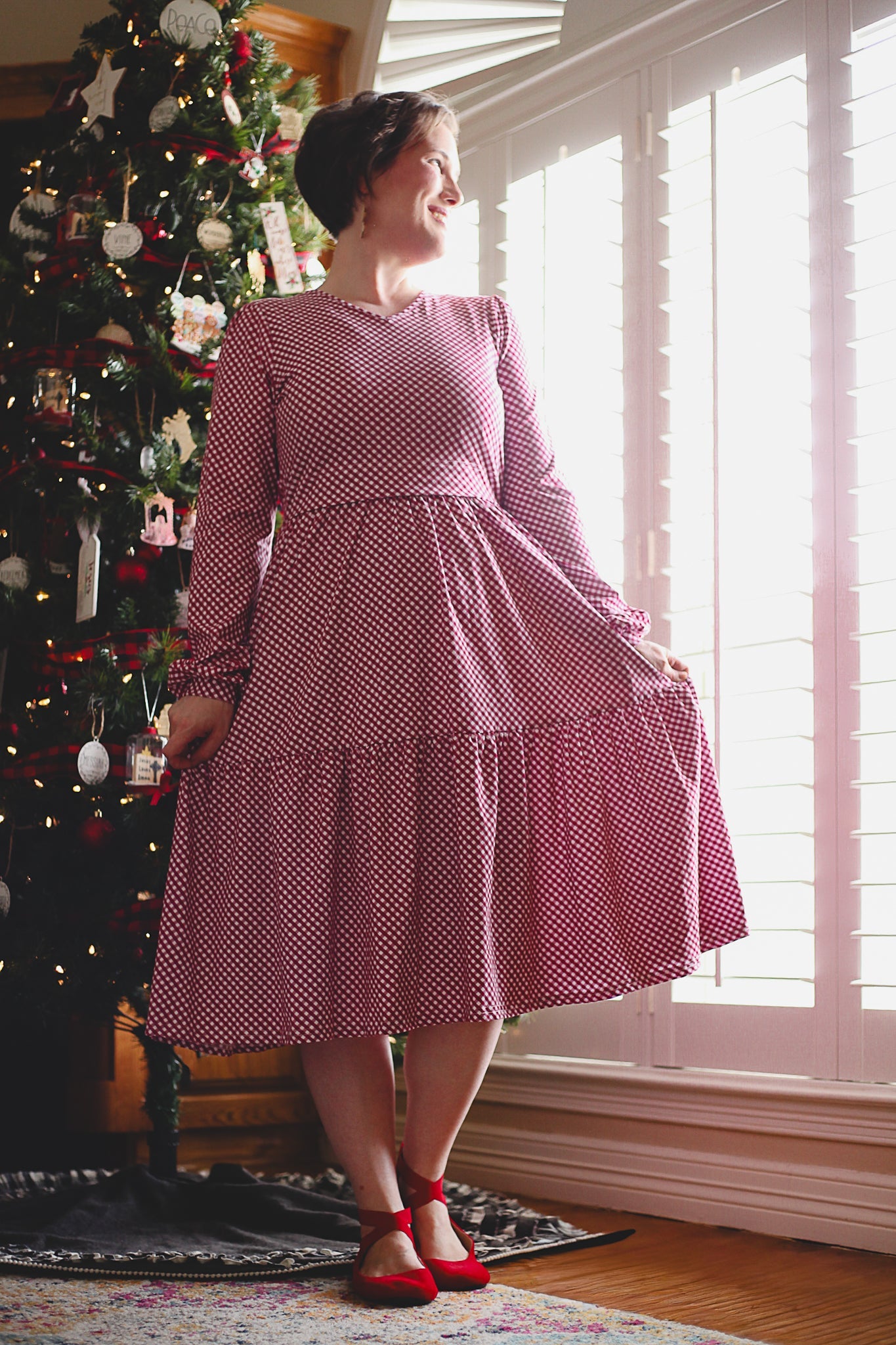 Cranberry Gingham ~ Storybook Dress