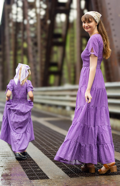 Morning Glory Gingham ~ five-tiered Nightingale Dress