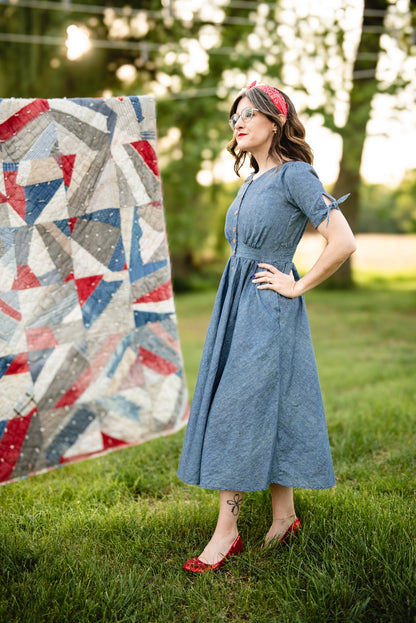 Shenandoah Chambray ~ Hearthside Midi