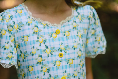 Little Lemon Gingham ~ Mini Keepsake Dress