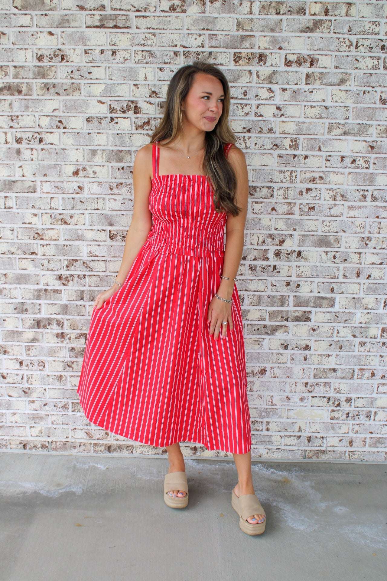 Lauren Striped Midi Dress