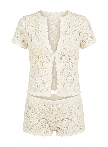 Sun Still Shines Crochet Set Cream
