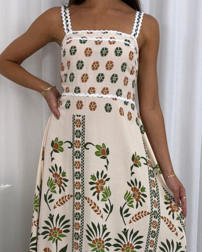 Ione Green Multi Dress | Women's Printed Maxi Dress