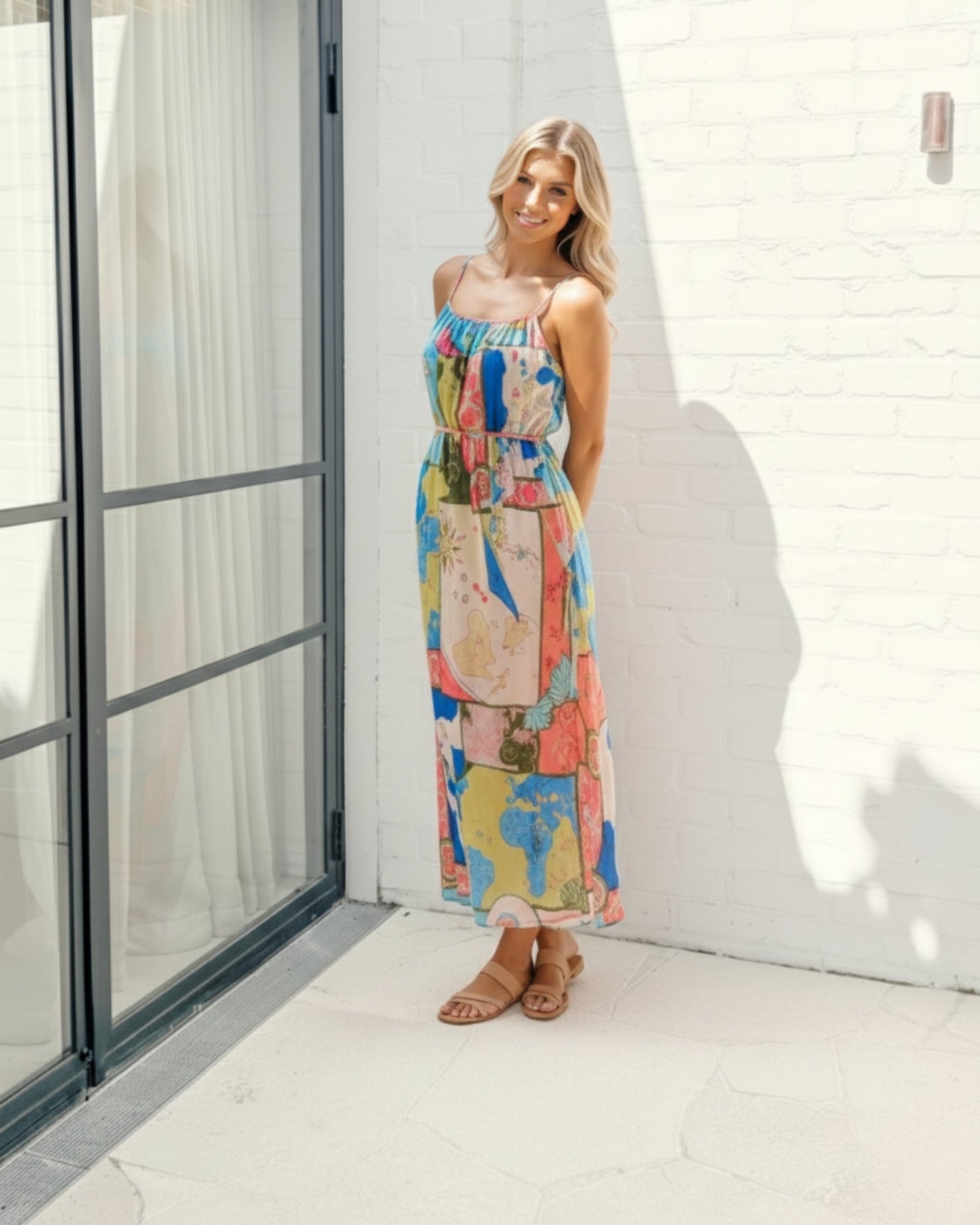 Khrista Multi Print Dress | Women's Printed Maxi Dress