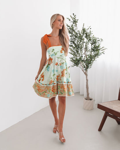 Matilde Green Floral Dress | Women's Floral Mini Dress