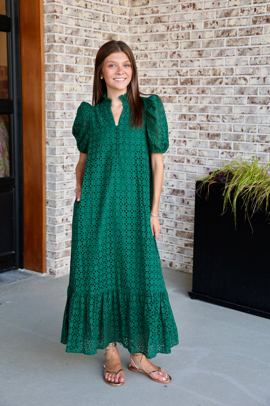 Holland Puff Sleeve Midi Dress