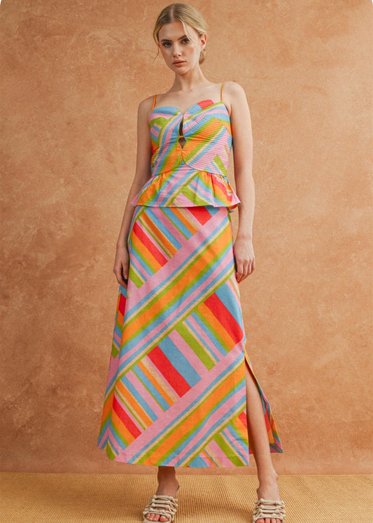 Bianca Printed Top and Maxi Skirt Set