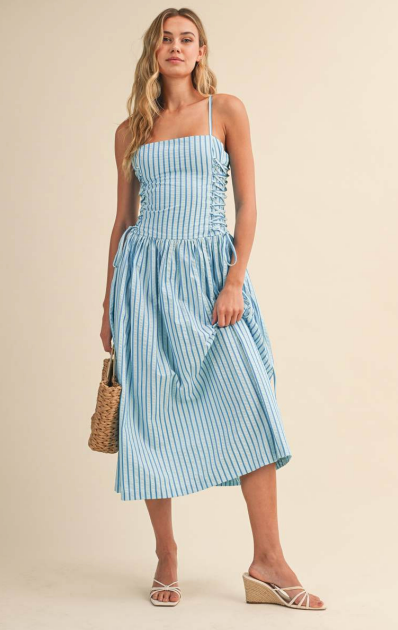 Collins Striped Midi Dress