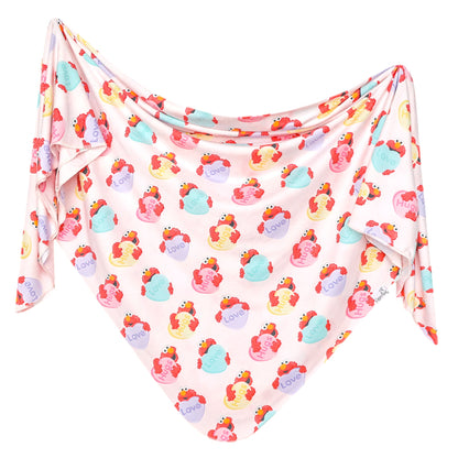 Knit Swaddle Blanket - Elmo Heart Candies