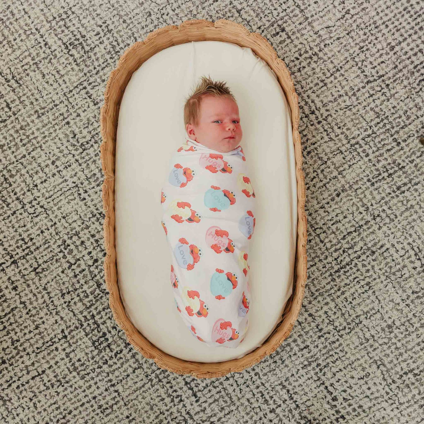 Knit Swaddle Blanket - Elmo Heart Candies