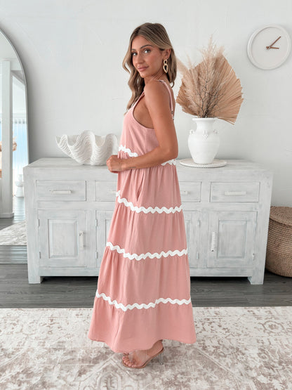 Taline Pink Multi Dress | Women's Cotton Maxi Dress