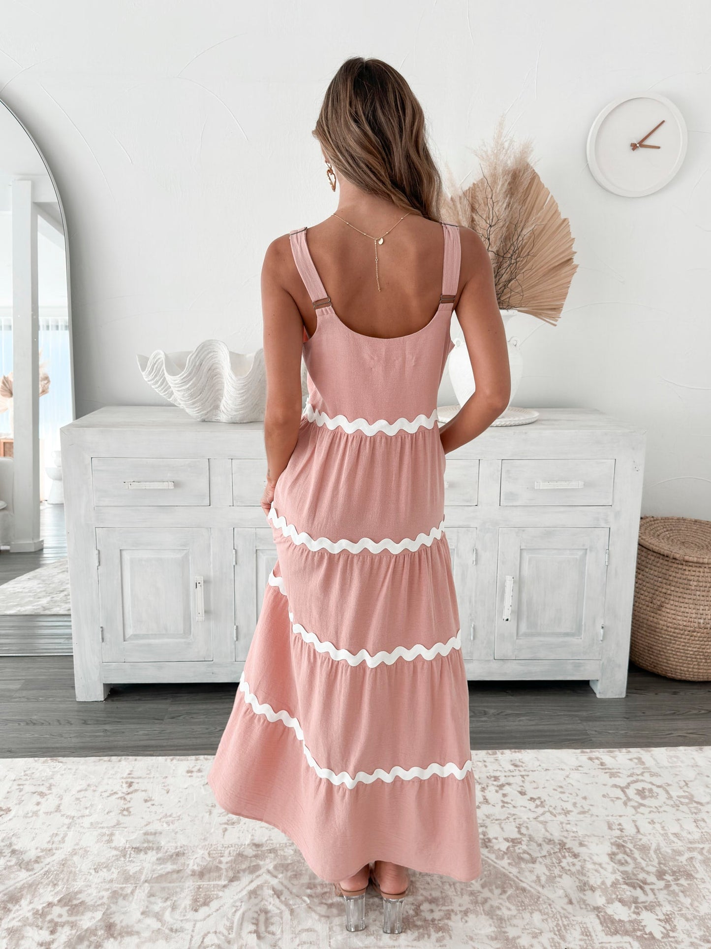 Taline Pink Multi Dress | Women's Cotton Maxi Dress