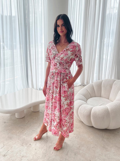 Tivona Ornamental Rose Dress | Women's Floral Midi Dress