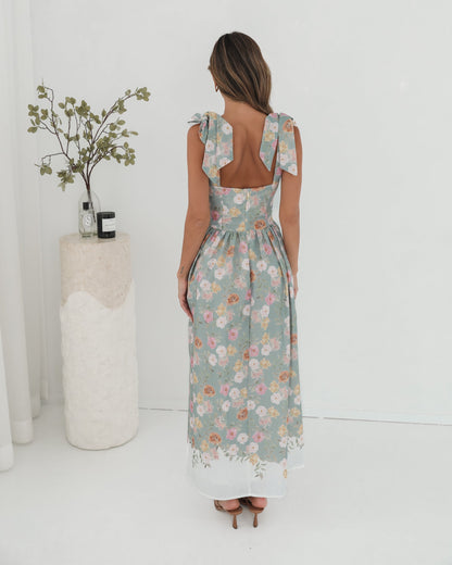 Zyrelise Mint Floral Dress | Women's Floral Maxi Dress