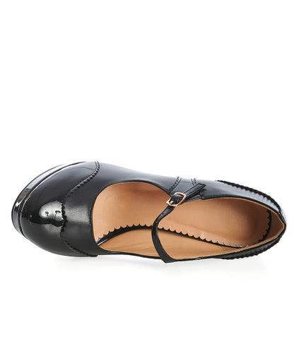 Banned Black Patent Leatherette Mary Jane Pumps