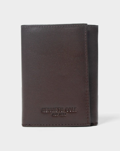 Billetera de cuero para hombre cass money café
