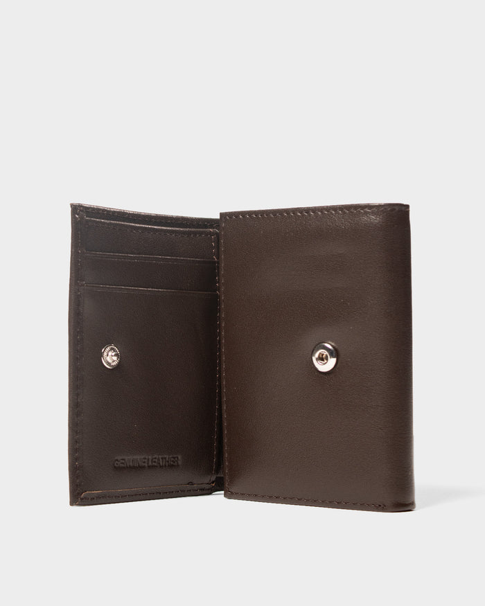 Billetera de cuero para hombre cass money café