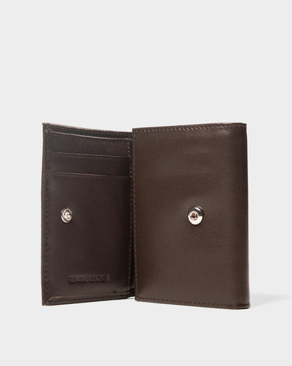 Billetera de cuero para hombre cass money café