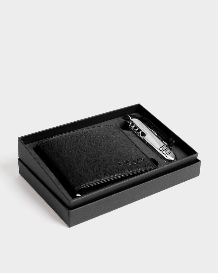 Billetera + juego de multiherramientas de cuero para hombre urbn