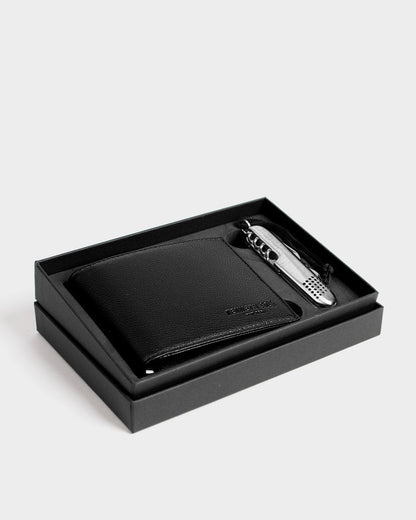 Billetera + juego de multiherramientas de cuero para hombre urbn