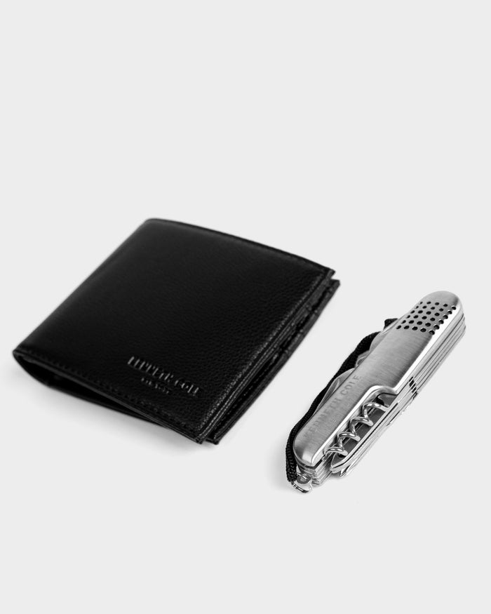 Billetera + juego de multiherramientas de cuero para hombre urbn
