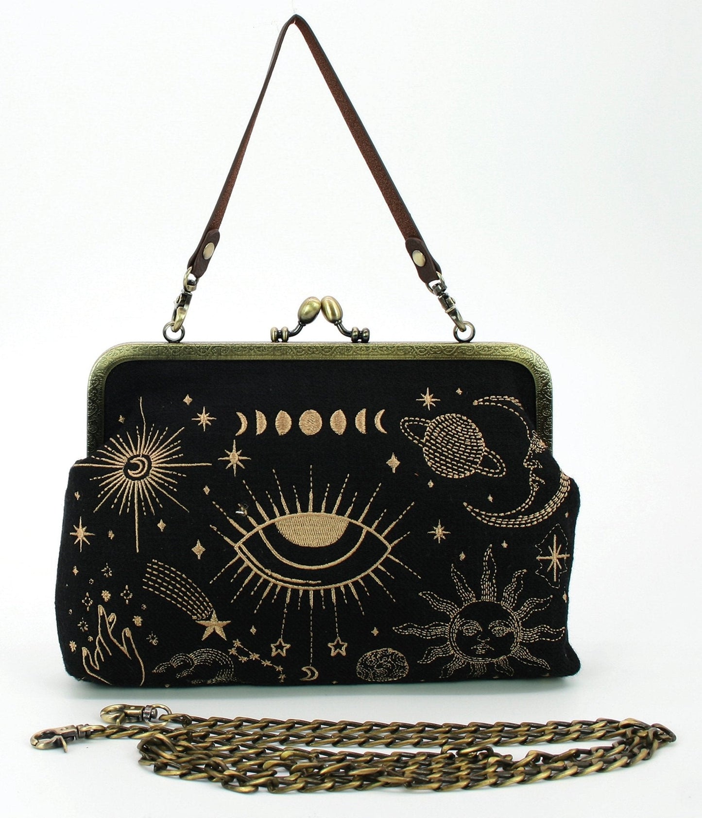 Black & Gold Celestial Handbag